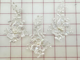 Applique - Beautiful White Dyeable Vintage Flower Motifs Close-Out One Set of 3 Left!